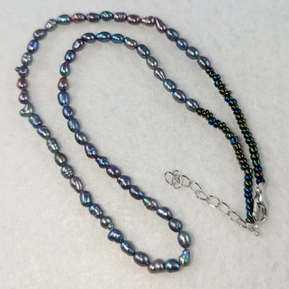 REAL 4-5mm Teeny Peacock Pearl Necklace - Picture 7 of 9